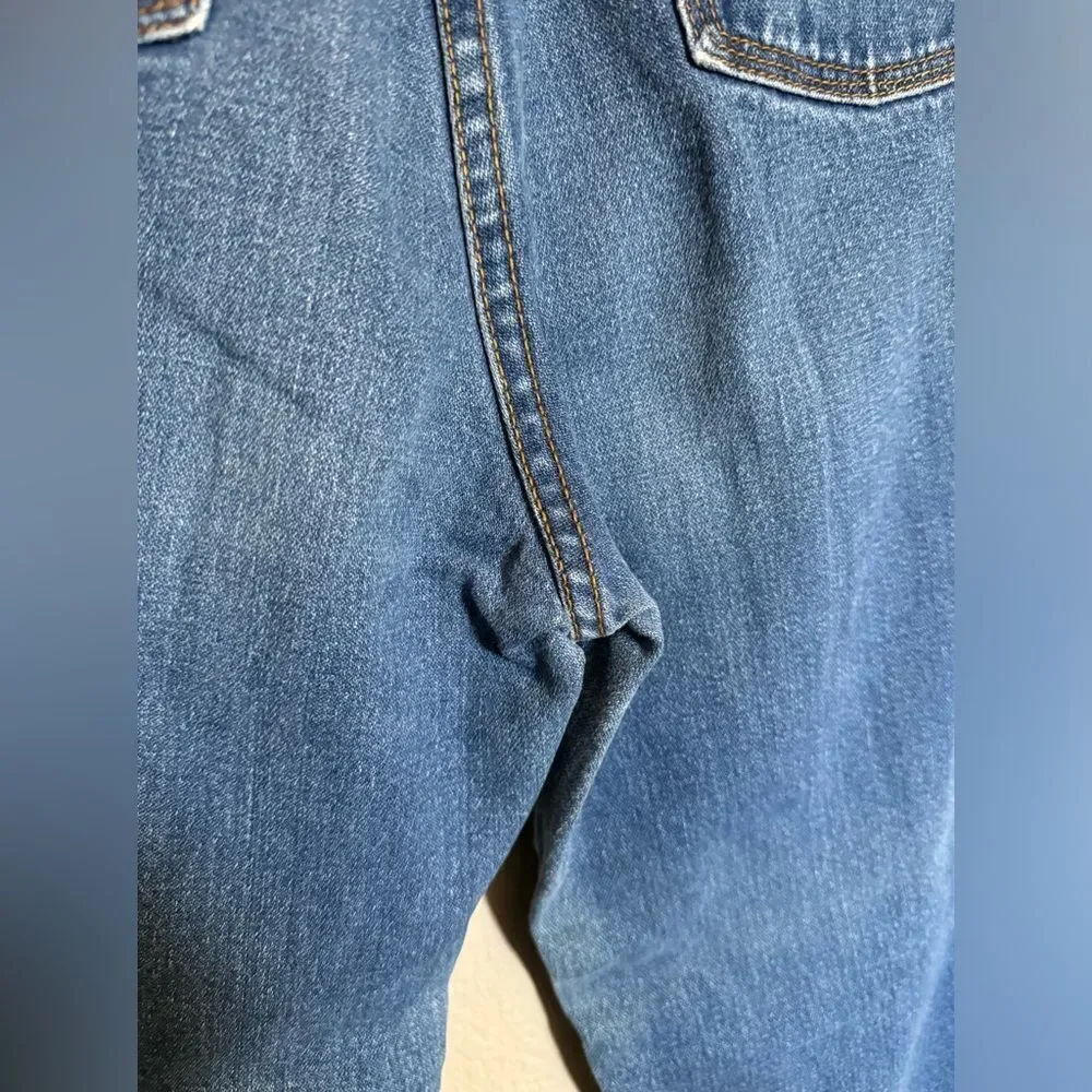Vintage Britannia Wide Leg Sailor Jeans Sz 4 Distressed High Rise - Picture 6 of 11